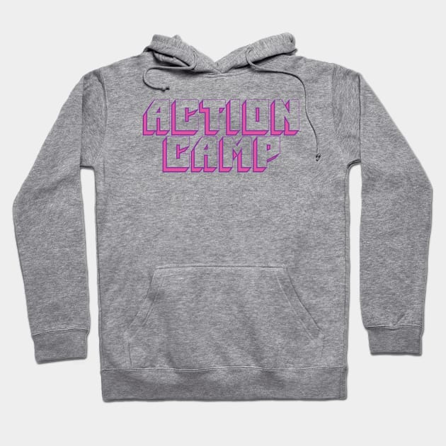 Action Camp Big Muff logo (Pink + Purple) Hoodie by ActionCamp